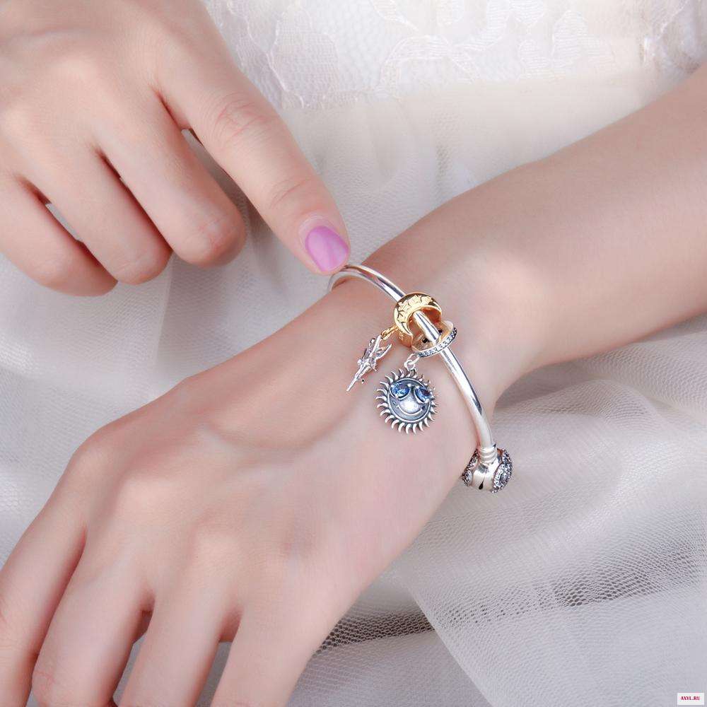 JewelryPalace счастливая улыбка лета синие солнцезащитные очки очарование бисера Браслет fit 925 стерлингового