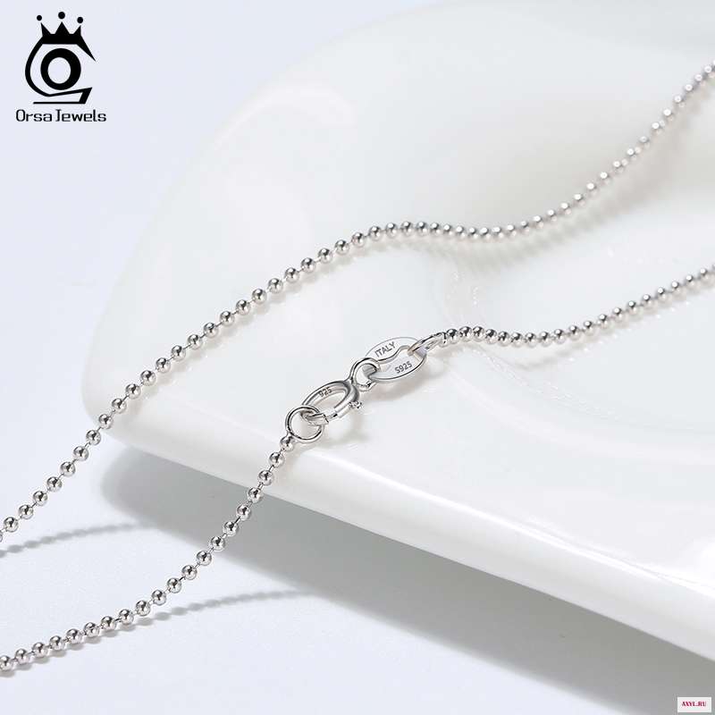 ORSA JEWELS итальянская 925 пробы Серебряная боковая цепочка ожерелье с шариком 2 0 мм из стерлингового серебра s