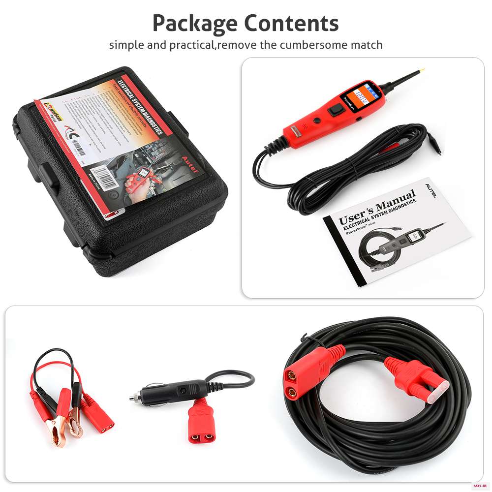 Autel PowerScan PS100 авто электрическая схема AVO метр тестер автомобильной цепи встроенный фонарик для 12 24 В