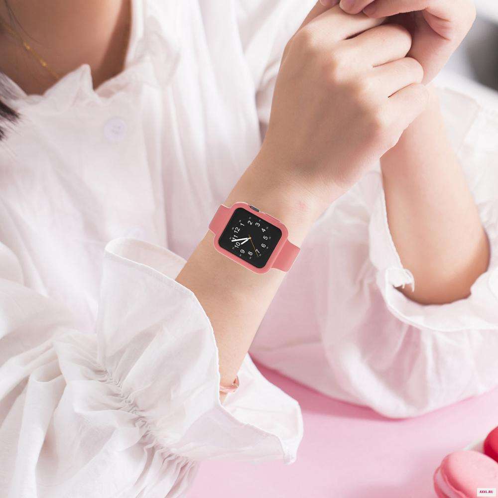 Чехол для Apple Watch iwatch5/4 чехол 1/2/3 Ультратонкий с 42/44 мм жидкий силиконовый симпатичный 38/40 мм|Часы Чехлы| |