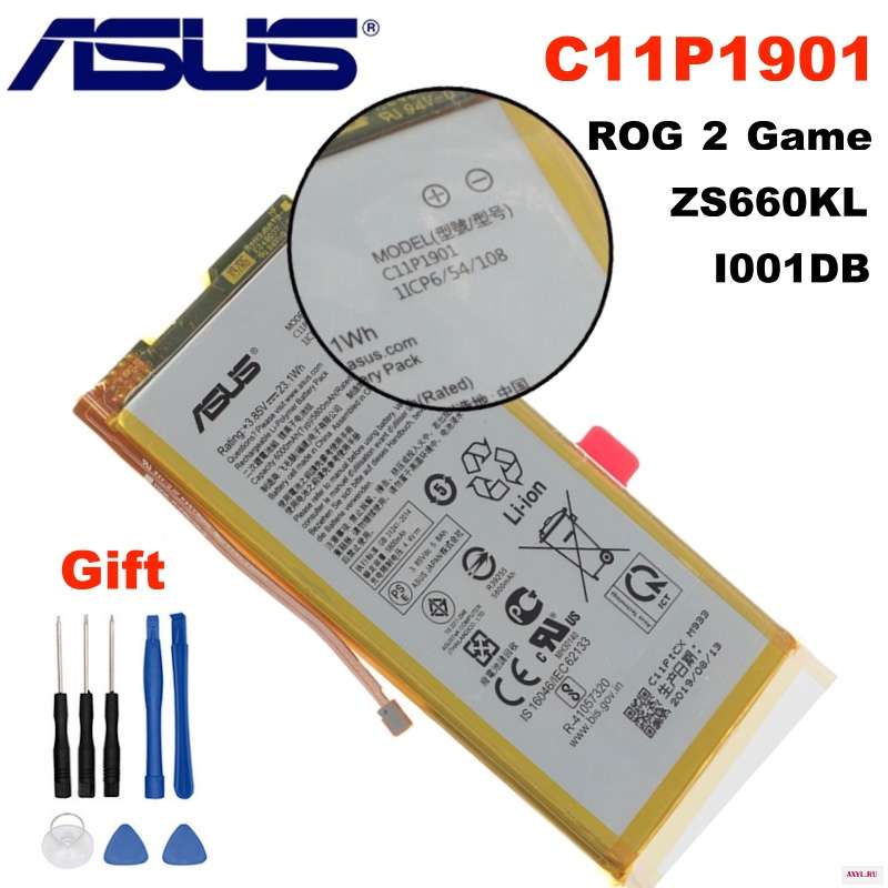 Аккумулятор ASUS C11P1901 6000 мАч для Asus ROG Game Phone 2 поколения ZS660KL I001DB высокая емкость + Бесплатные