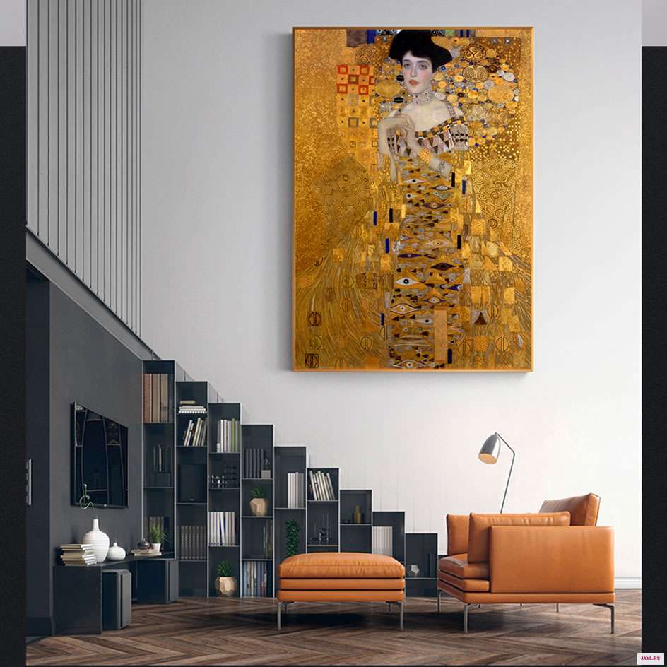 Портрет Adele Bloch Canvas настенные картины Gustav Klimt Kiss репродукции холст принты для гостиной|Рисование и