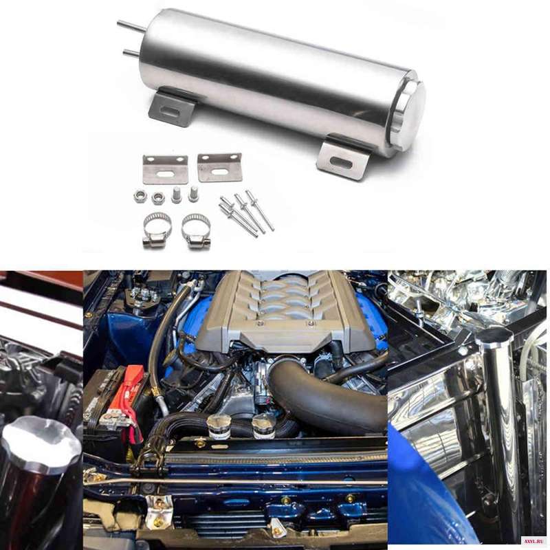 32 Oz Stainless Steel Polished Radiator Overflow Tank Bottle Catch Can or Most Hot Rods and Classic Engines | - Цена: 3 041,37 руб.