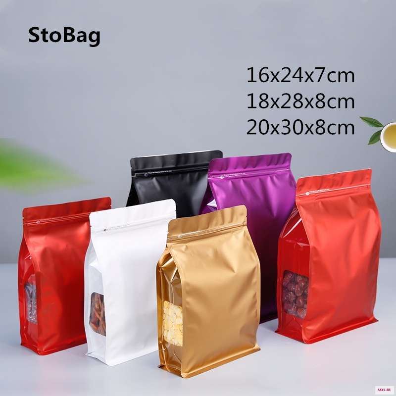 StoBag 50 шт. цветные пластиковые пакеты с застежкой молнией для еды чая красных дат упаковочные свадьбы