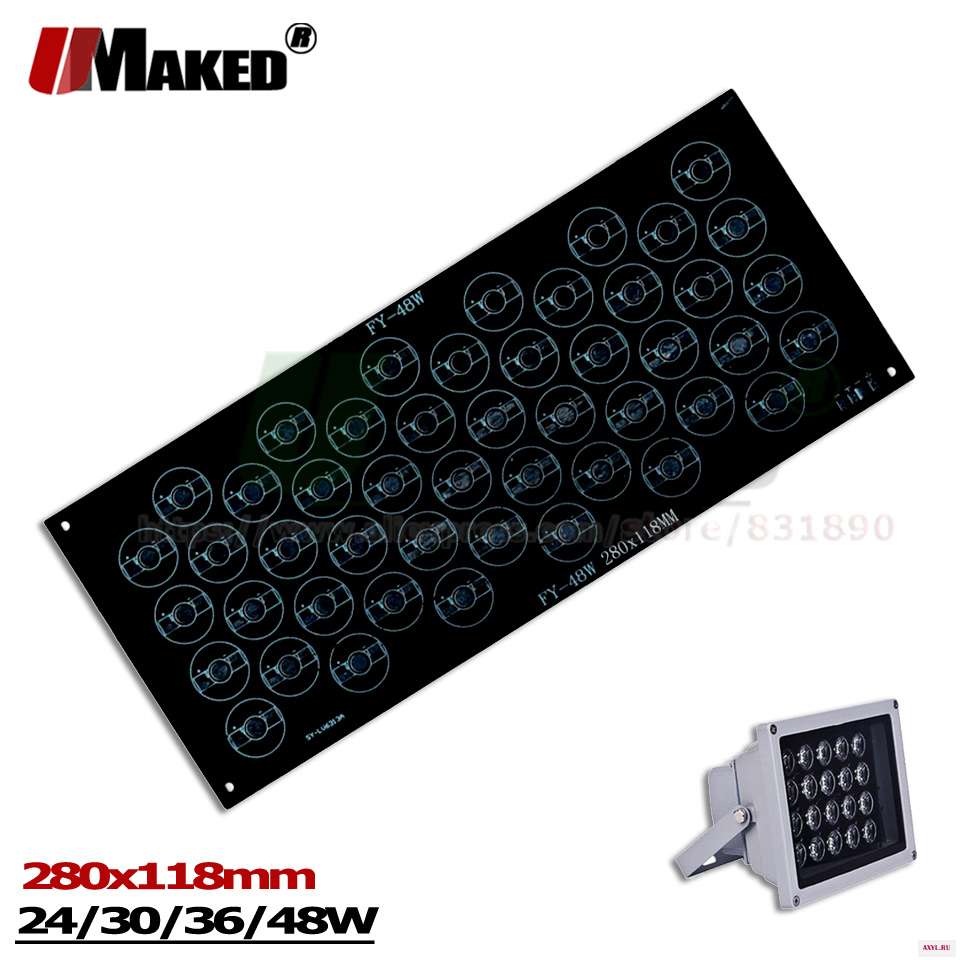 280x118 мм Светодиодная печатная плата 24 Вт 30 36 48 RGB светодиодная алюминиевая пластина радиатор высокой