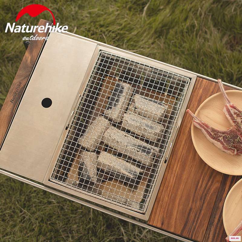 Naturehike Портативный Нержавеющая сталь барбекю гриль с антипригарным покрытием складная шашлычница Гриль