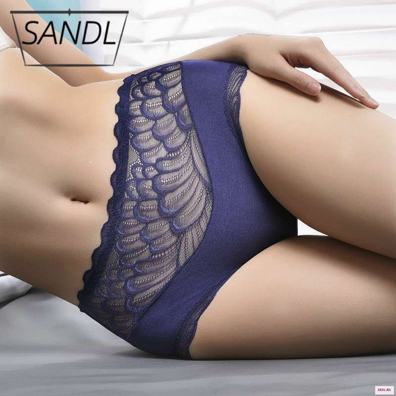 SANDL нижнее белье женские трусики сексуальные кружевные с волнистой талией хлопковые полупрозрачные