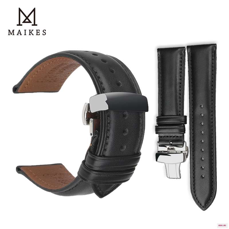 MAIKES из натуральной кожи в винтажном стиле ремешки для часов застежка бабочка размер от 18 24 мм мужчин и женщин