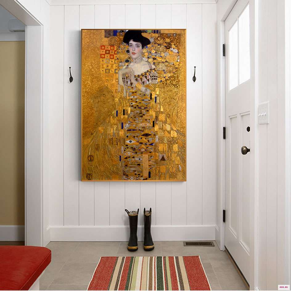 Портрет Adele Bloch Canvas настенные картины Gustav Klimt Kiss репродукции холст принты для гостиной|Рисование и