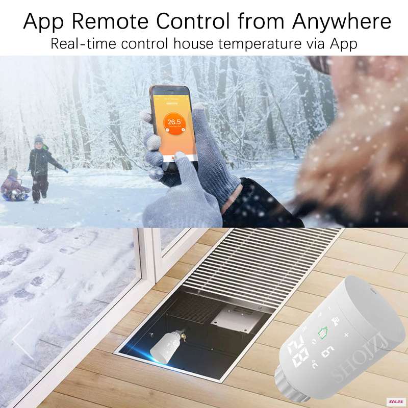 Привод радиатора ZigBee Wifi Smart TRV термостатический клапан контроль температуры голосовое управление Google