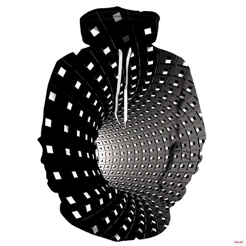 Мужская толстовка с капюшоном уличная Толстовка в стиле Харадзюку 3D эффектами и геометрической сеткой