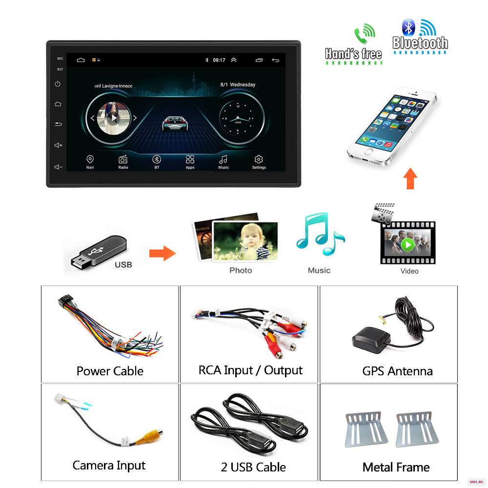 Podofo 2Din Android 8 1 автомобильный мультимедийный плеер Авто Радио 2 din GPS WI FI для VW Ford Toyota Nissan Шкода Лада Hyundai Kia