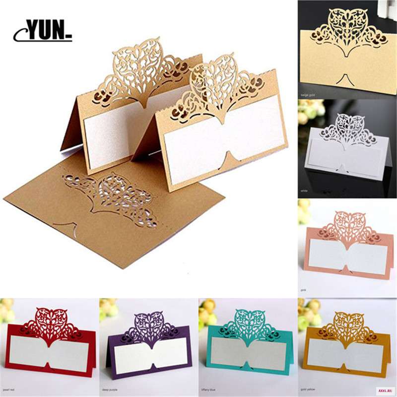100pcslot Laser Cut Heart Shape Table Name Card Place Card Wedding Party Decoration Favor 6Dzx007-100PCS (3)