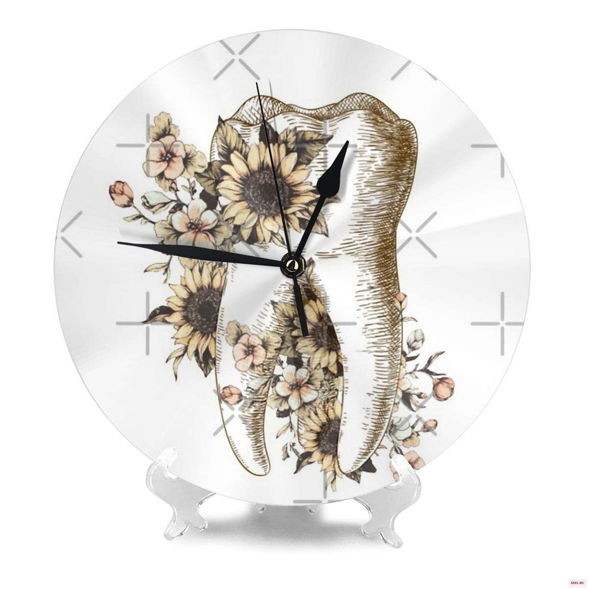 Настенные часы с подсолнухами дизайнерские настенные украшения - Цена: 1 174,06 руб.