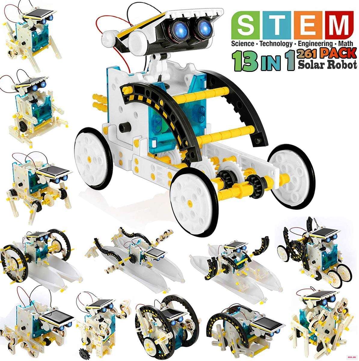 Building Toys 13-in-1 Robot Kit Solar Creation Toy Educational Science Experiment DIY Robotics Powered STEM - Цена: 2 516,22 руб.