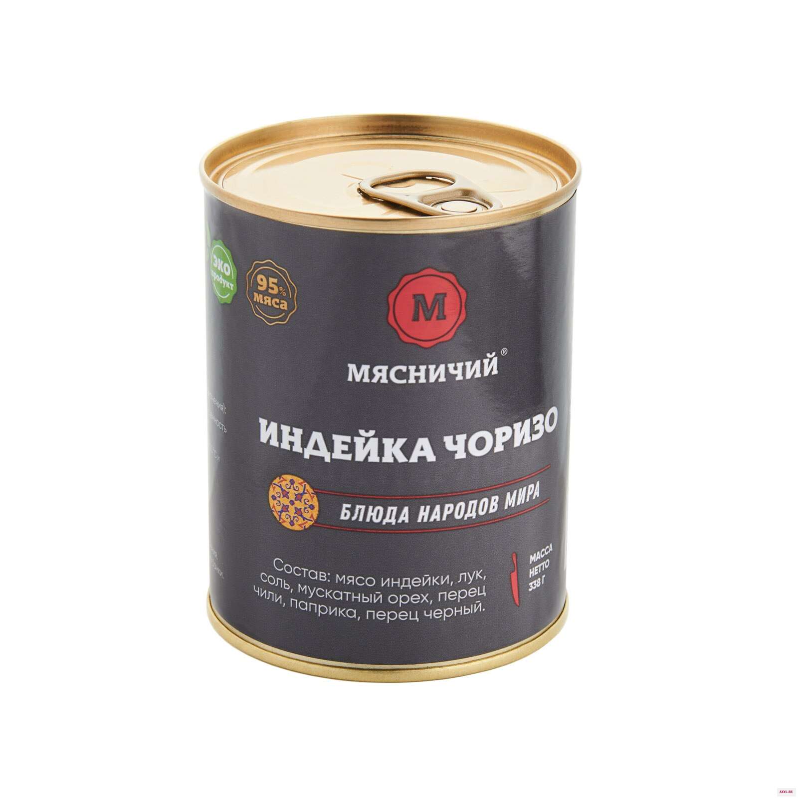 Meat Turkey Charizo ball low-calorie fitness menu meat top grade Myasnichy stew conservation canned food ready to eat - Цена: 368,08 руб.