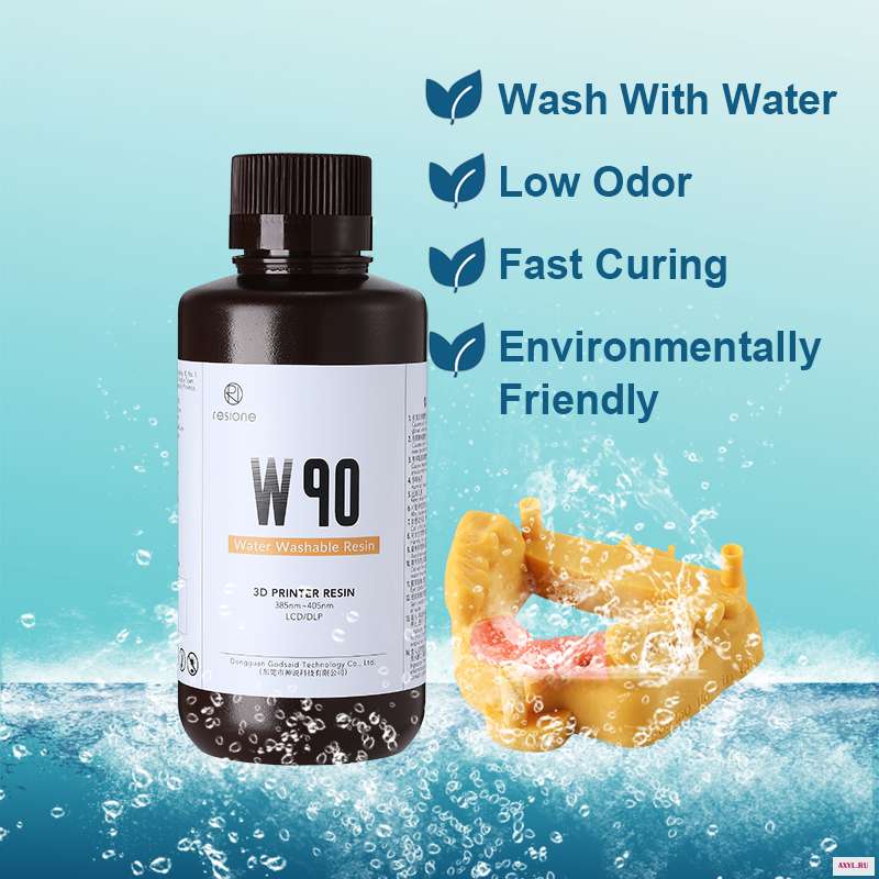 Resione W90 маленький запах воды моющийся 3d принтер смола для Elegoo Anycubic Смола SLA DLP LCD 405nm UV|Материалы 3D-печати| |