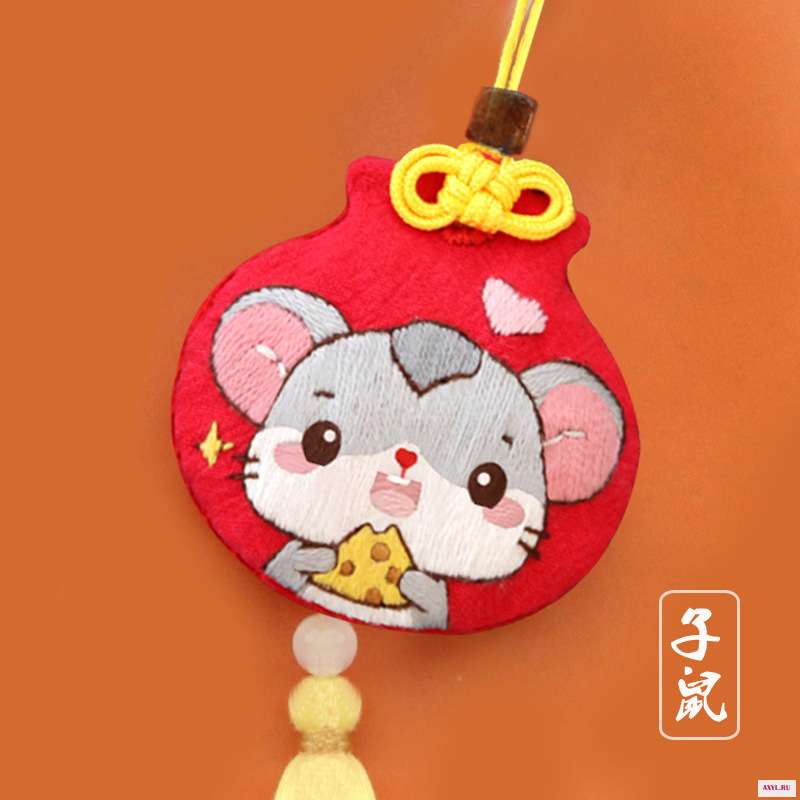 Вышивка крестиком Omamori с китайским знаком зодиака Набор для вышивки сделай сам кошелек набор игл нитки