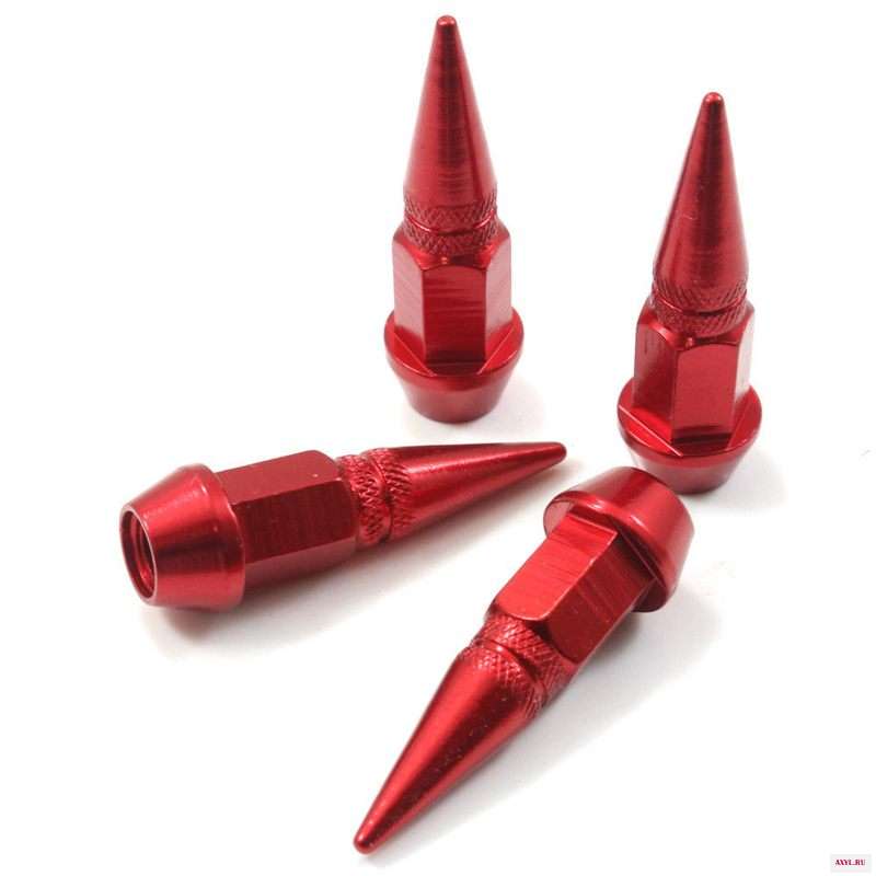 Hot New 4 pcs Red Spike Wheel/Tire Valve Stem Car-Truck Air Caps Covers | Обустройство - Цена: 