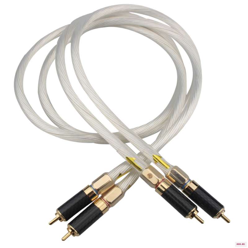 Hi Fi аудиокабель 5NOCC один кристалл серебристый RCA кабель позолоченный адаптер из углеродного волокна|Кабели
