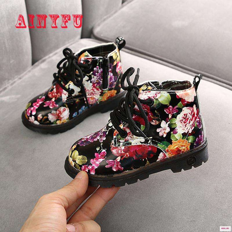 Ainyfu Kids Boots Autumn Pu Leather Waterproof Martin Brand Girls Boys Shoes Rubber Hot Sale Children B249 | Мать - Цена: 658,57 - 846,74 руб.