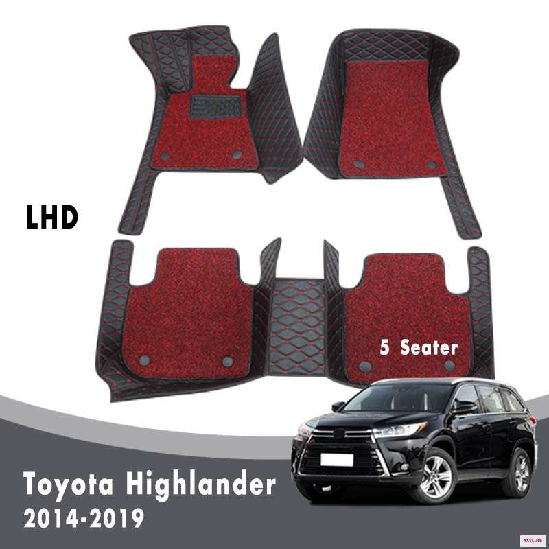 Роскошные двухслойные автомобильные коврики для Toyota Highlander XU50 Kluger 2019 2018 2017 2016 2015 2014 5 местный|Напольные