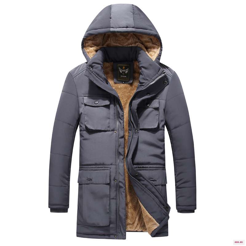 Зимняя Теплая мужская куртка Повседневная Осенняя флисовая длинная верхняя одежда парка с капюшоном и