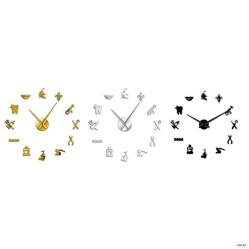 Гигантские настенные часы сделай сам для стоматологов большие - Цена: 