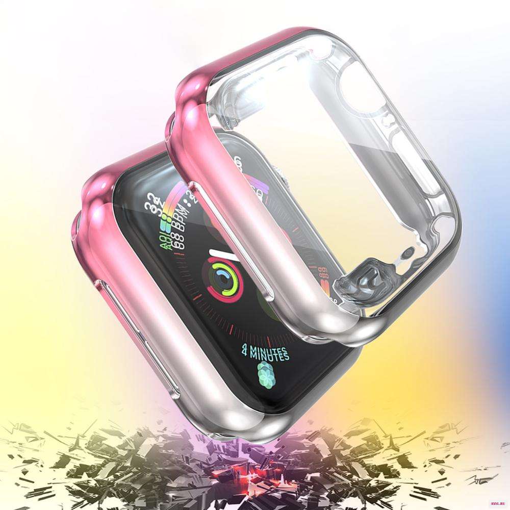 Юбки пачки радужной расцветки Защита Чехол для apple watch series 5/4 гальваническим мягкий Silica гелевый пакет часы