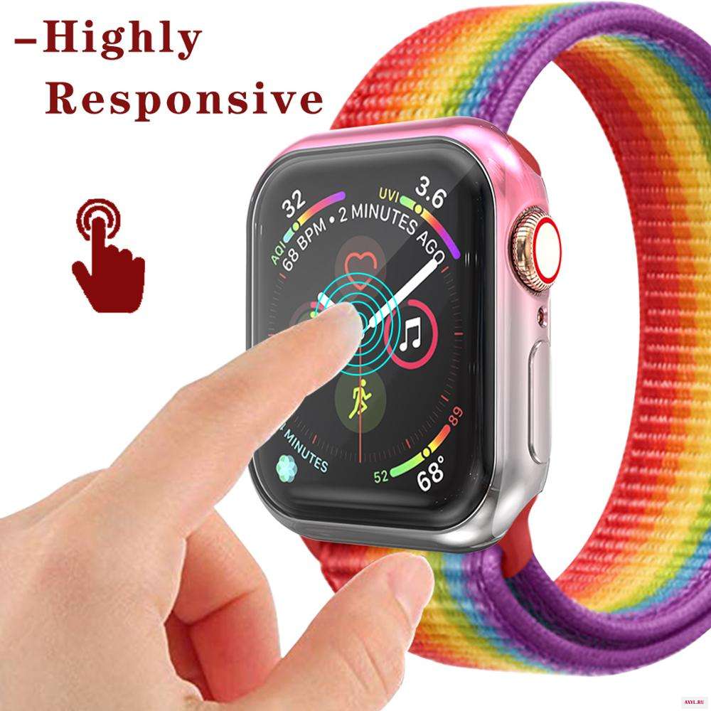 Юбки пачки радужной расцветки Защита Чехол для apple watch series 5/4 гальваническим мягкий Silica гелевый пакет часы