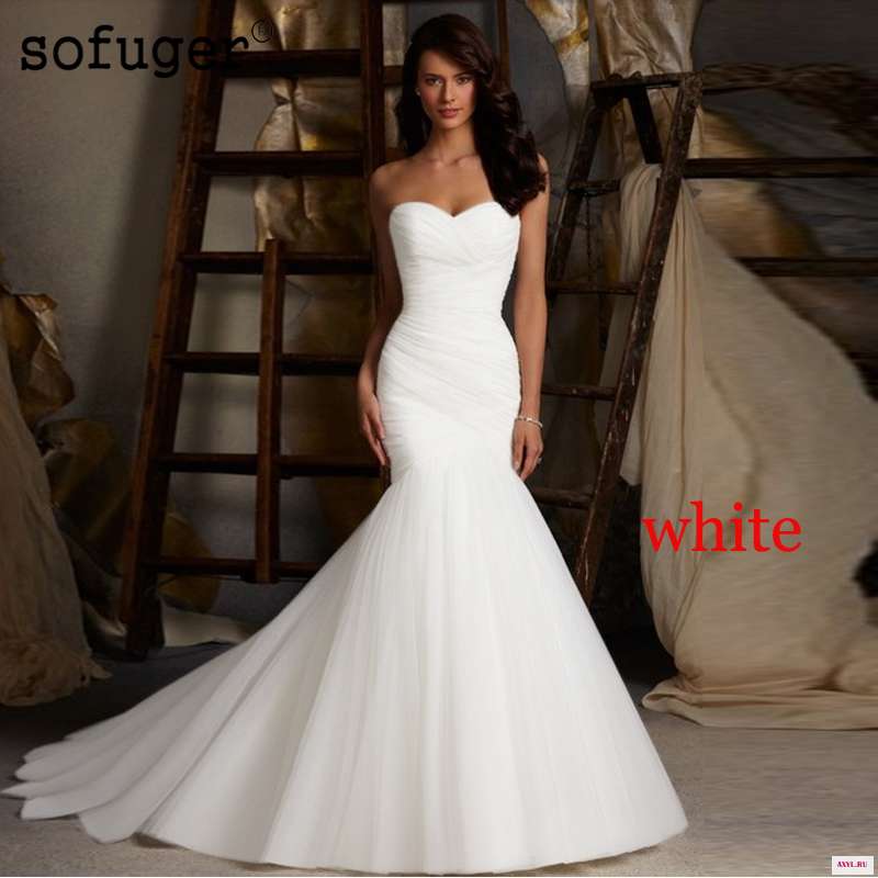 Горячая Распродажа сексуальное фатиновое годе свадебное платье русалки без бретелек дешевое Vestidos de Noivas со