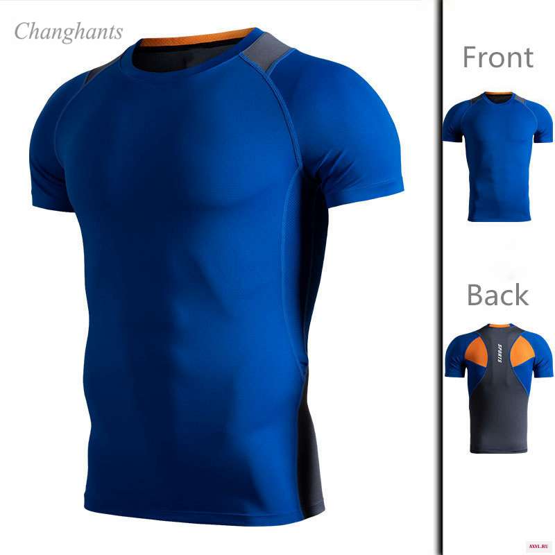 Новая модель Мужская эластичная Спортивная футболка для фитнеса - Цена: 