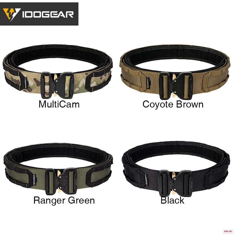 IDOGEAR Тактические 2 дюйма боевой пояс металлический Кобра пряжки службы Молл мужские тактические пояса Ремни
