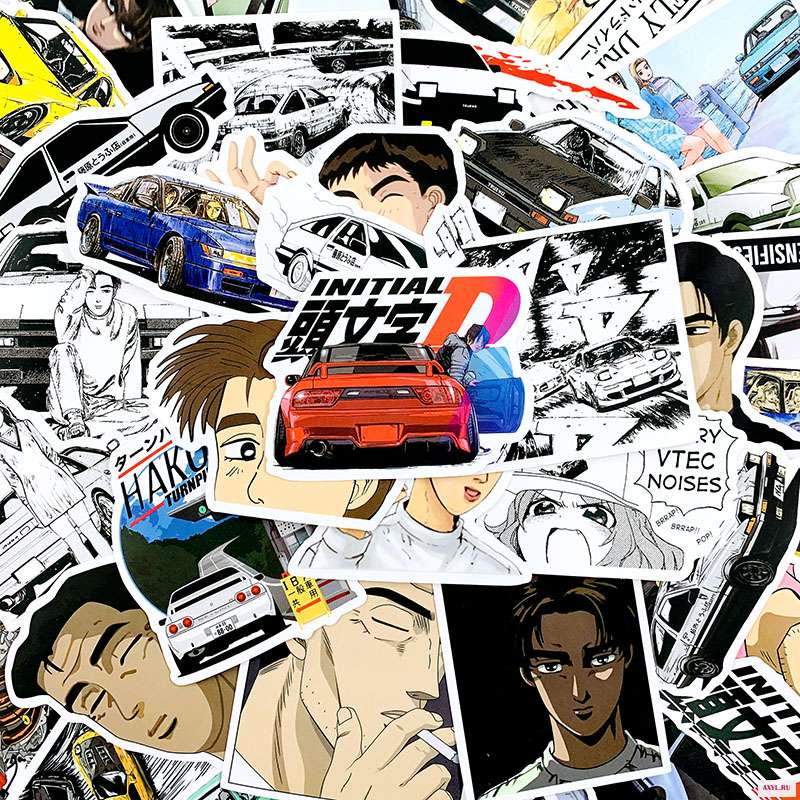 Водонепроницаемые граффити наклейки для ноутбука мотоцикла багажа скейтборда 10/50 шт./компл. Initial D|Наклейки| |