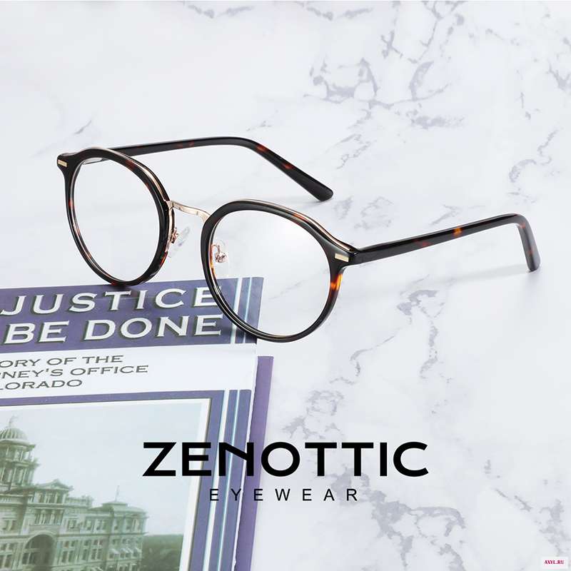 Ацетатные оправы для очков ZENOTTIC винтажные круглые очки близорукости дальнозоркости Рецептурные линзы с