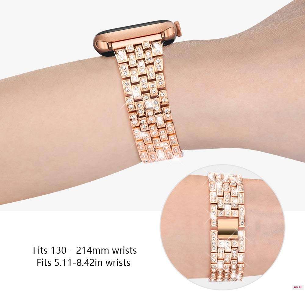 Ремешок из нержавеющей стали для Apple watch 6 band 44 мм 40 женский браслет с бриллиантами iwatch serice 5 4 3 38 42 мм|Ремешки