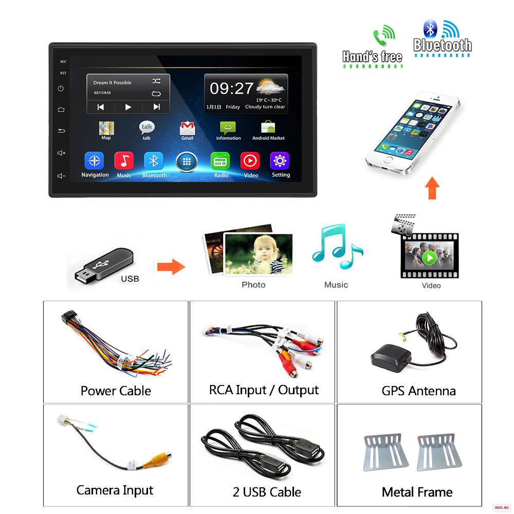 Автомагнитола Podofo 2 din Android 9 1 GPS мультимедийный плеер 7 дюймов для Volkswagen Nissan Hyundai Kia toyota LADA Ford Peugeot