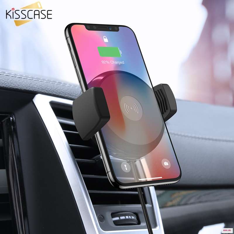 Автомобильный держатель KISSCASE для телефона iPhone 11 Pro Max Samsung A50 подставка Xiaomi Redmi Huawei 10 Вт быстрой беспроводной
