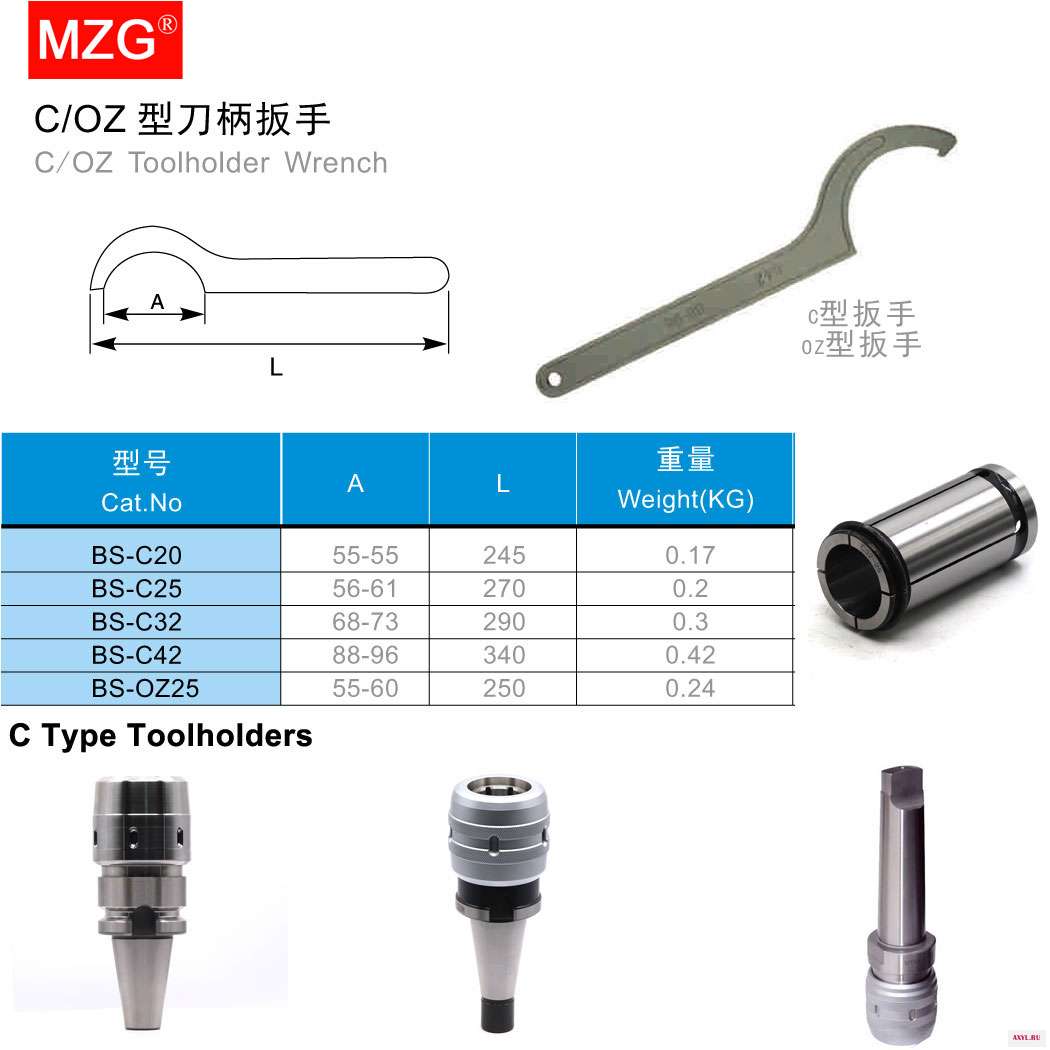MZG 1 шт. C Тип C32 C42 гаечный ключ CNC токарный инструмент держатель гравировальный станок мощная мельница резак