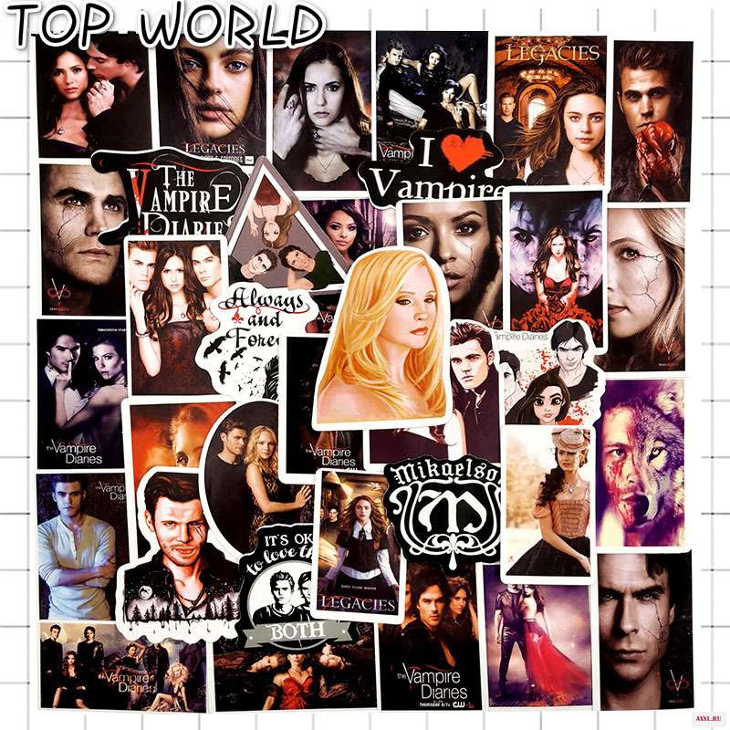 10/50 шт./упак. Американский Фэнтези ТВ серии вампира наклейки на дневники для игрушка Чемодан ноутбука