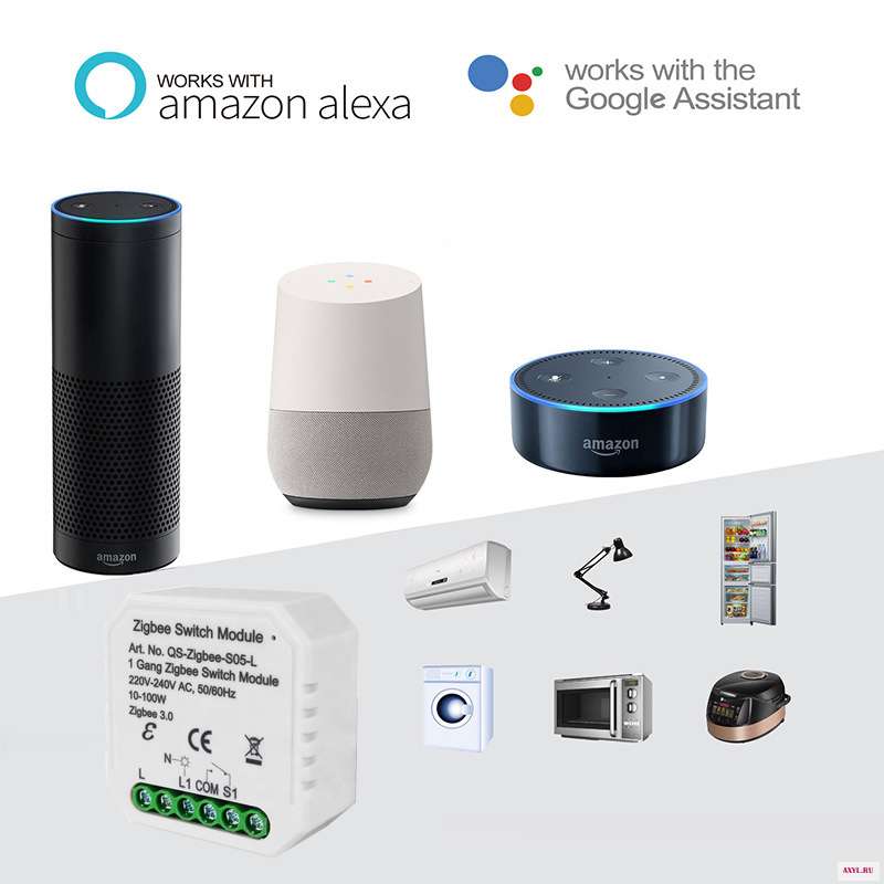 Tuya Zigbee модуль автоматического включения света Беспроводной светильник реле совместимый с Alexa Google Home|Модули