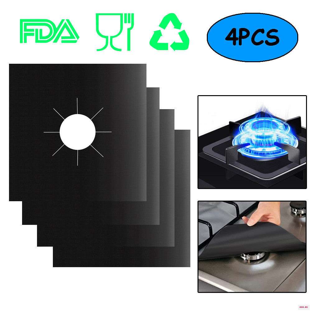 4Pcs/Set Kitchen 27*27Cm Reusable Gas Cover Stove Burner Mat Temperature Anti-fouling Oil Protector Pad Liner Cleaning - Цена: 534,17 руб.