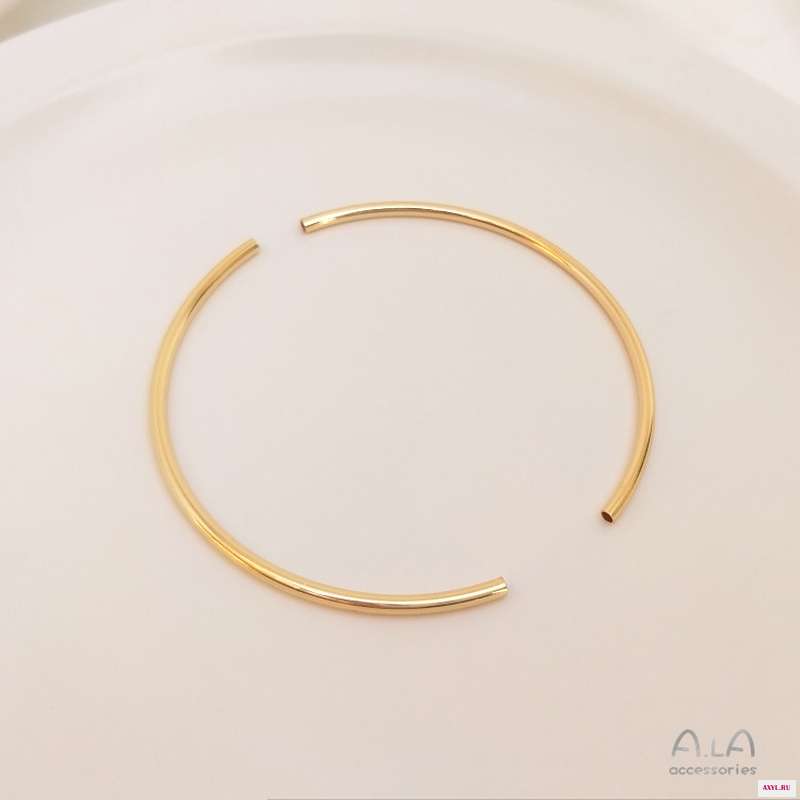 Невыцветающая медная трубка с золотым покрытием 14 к изогнутая 60 мм половина кольца аксессуары для браслета