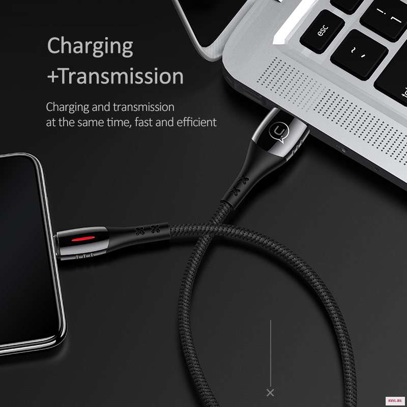 USAMS type C кабель Smart power Off Auto Cut offFast зарядный нейлоновый USB QC3.0 шнур для передачи данных Xiaomi samsung HUAWEI