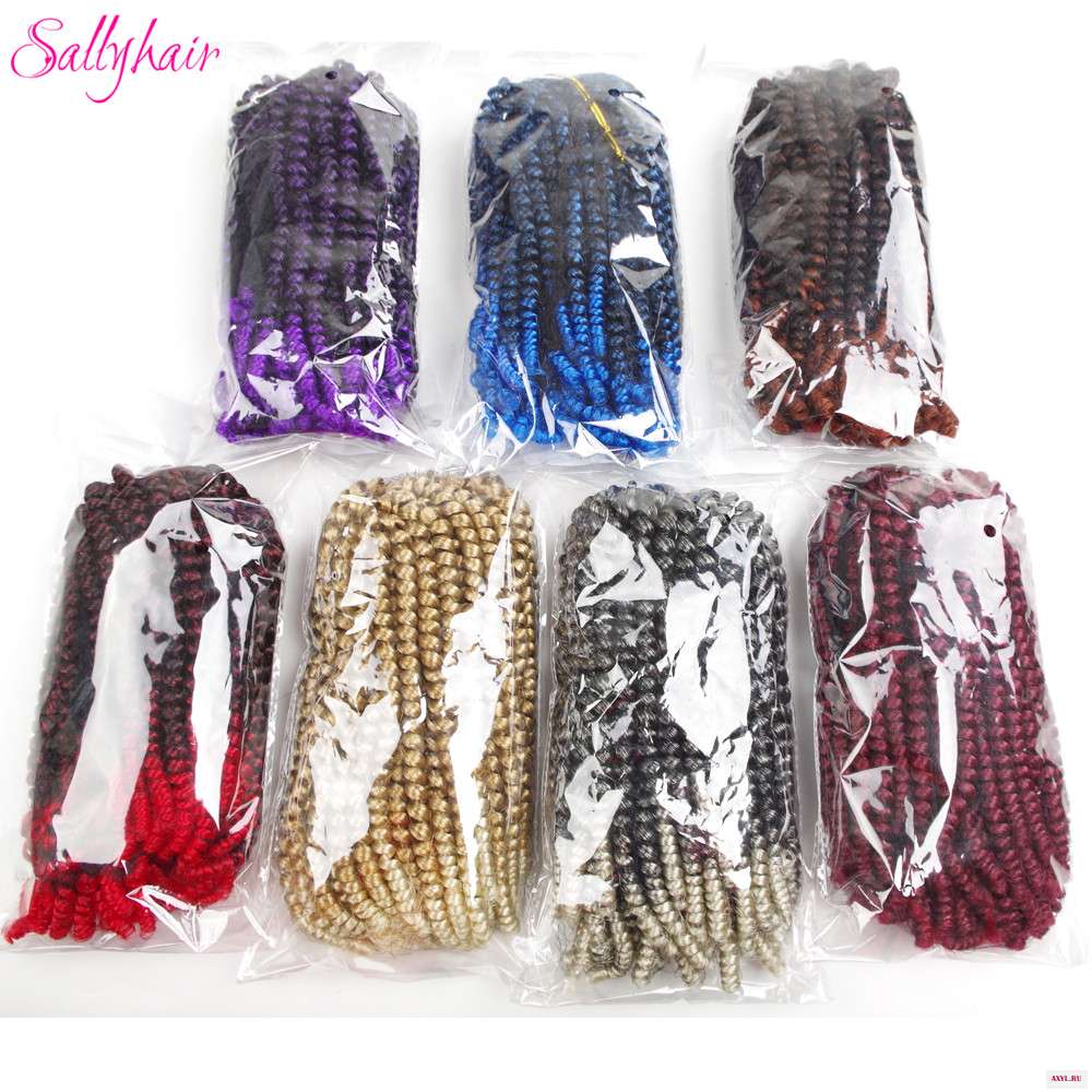 Sallyhair вязаные косички волосы с Омбре плетеные цветные синтетические для наращивания 30 нитей/упаковка 110