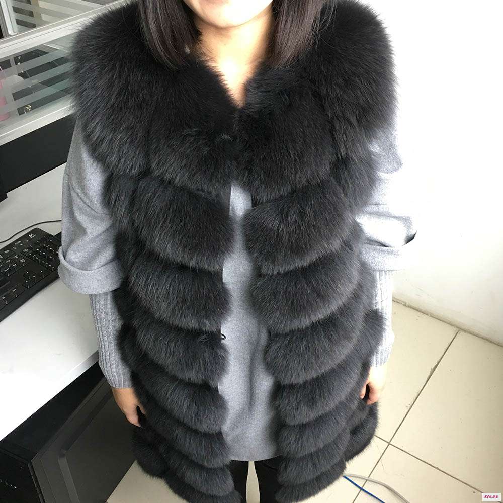 2020Fur пальто натуральная зимняя кожаная куртка женская натуральный Лисий Мех Кожа трава длинный рукав Жилет
