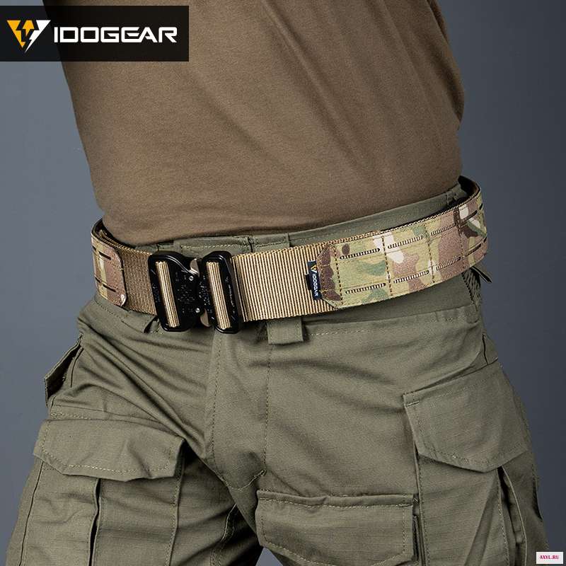 Мужской ремень быстрого крепления IDOGEAR тактический 2 дюйма с металлической пряжкой коброй лазерная
