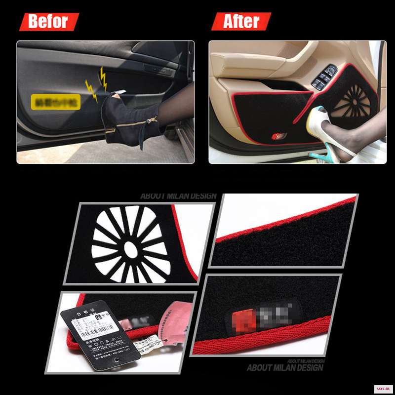 4 шт. декоративные тканевые коврики для дверей VW Touran|for vw|door protectionpads door |