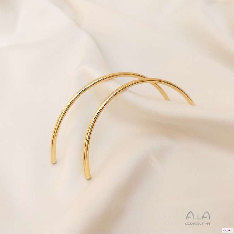 Невыцветающая медная трубка с золотым покрытием 14 к изогнутая 60 мм половина кольца аксессуары для браслета