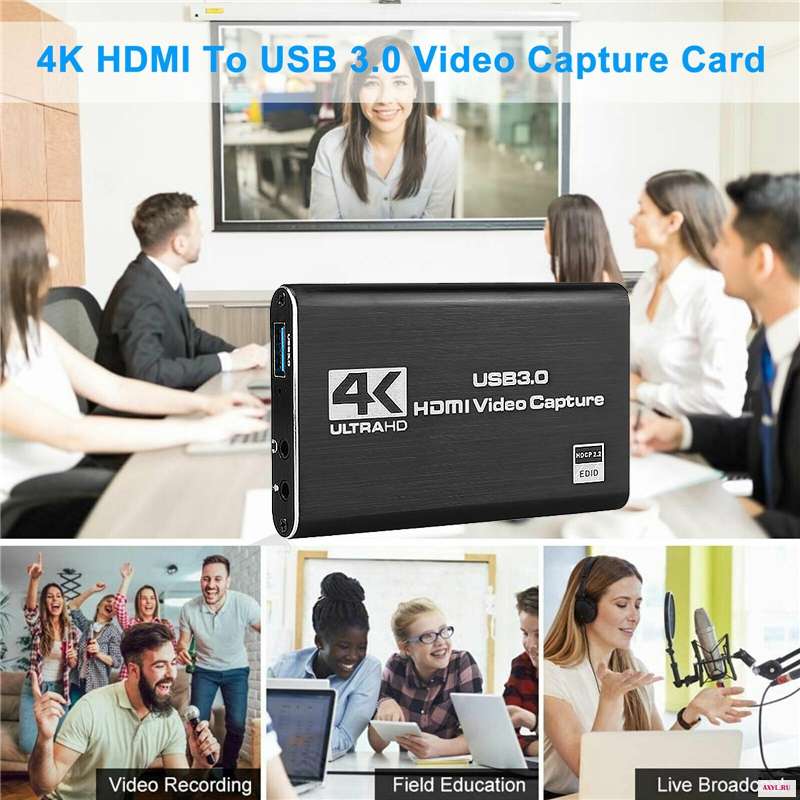 USB 3 0 4K 60 Гц 1080P кадров в секунду HD видеозахват видеокарты видеоконвертор HDMI выход прямая трансляция для XBOX PS4